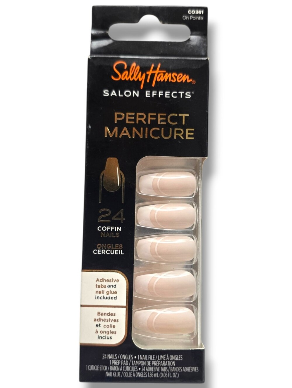 Sally Hansen Salon Effects Perfect Manicure Coffin Press-On Nails - Nude